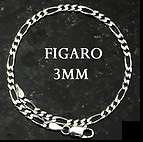 3MM MEN'S FIGARO BRACELET CRAFTED IN ITALIAN .925 STERLING SILVER